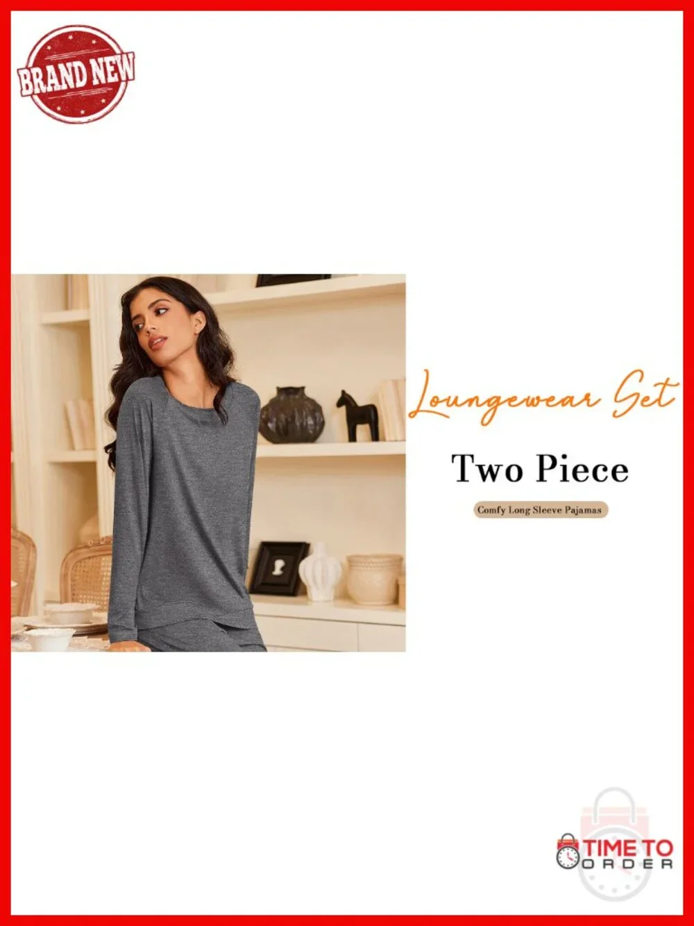 Women's Long Sleeve Pajama Set with Jogger Pants - 2 Piece Sleepwear Soft Comfy